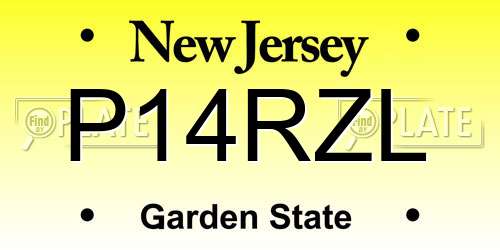 P14RZL New Jersey License Plate