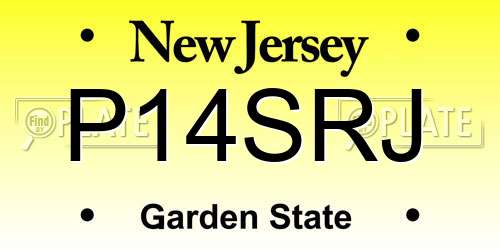 P14SRJ New Jersey License Plate