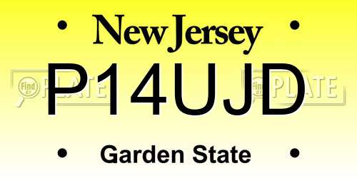P14UJD New Jersey License Plate