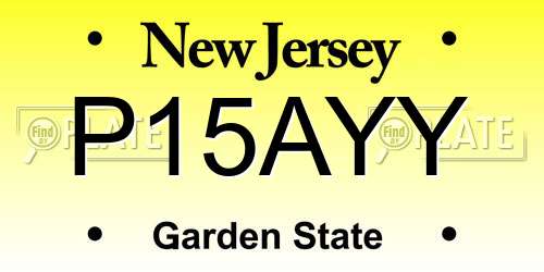 P15AYY New Jersey License Plate