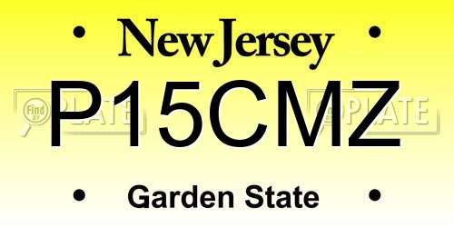P15CMZ New Jersey License Plate