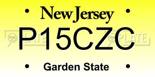 P15CZC New Jersey License Plate