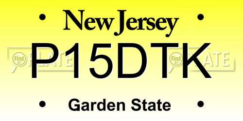 P15DTK New Jersey License Plate