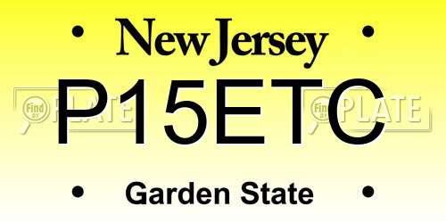P15ETC New Jersey License Plate