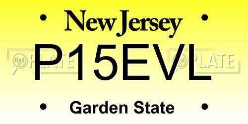 P15EVL New Jersey License Plate