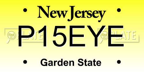 P15EYE New Jersey License Plate