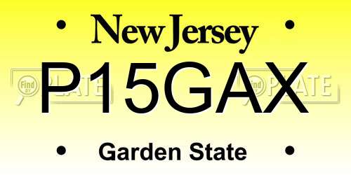 P15GAX New Jersey License Plate