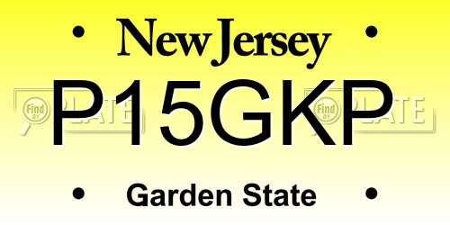 P15GKP New Jersey License Plate