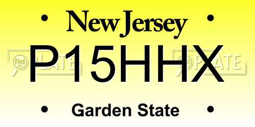 P15HHX New Jersey License Plate