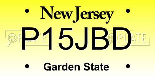 P15JBD New Jersey License Plate