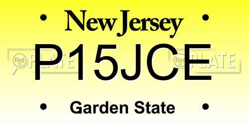 P15JCE New Jersey License Plate