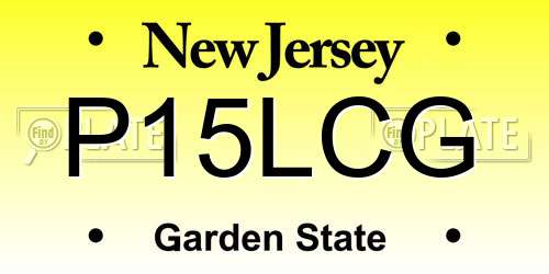 P15LCG New Jersey License Plate