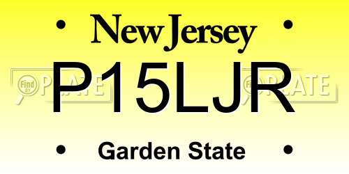 P15LJR New Jersey License Plate