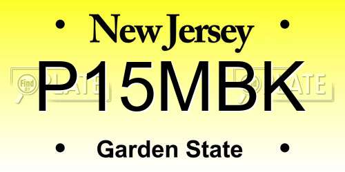 P15MBK New Jersey License Plate