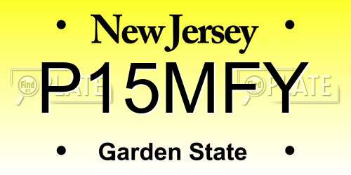 P15MFY New Jersey License Plate