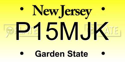 P15MJK New Jersey License Plate