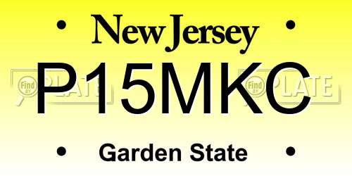 P15MKC New Jersey License Plate
