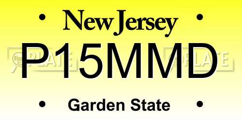 P15MMD New Jersey License Plate