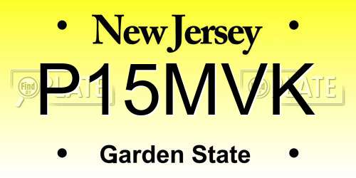 P15MVK New Jersey License Plate