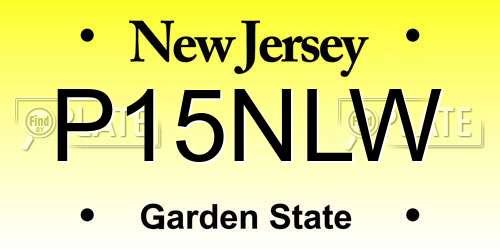 P15NLW New Jersey License Plate