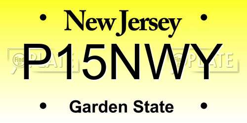 P15NWY New Jersey License Plate