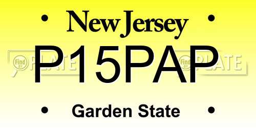 P15PAP New Jersey License Plate