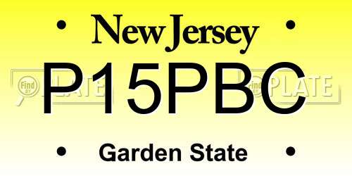 P15PBC New Jersey License Plate