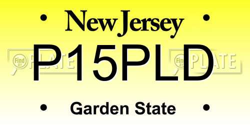 P15PLD New Jersey License Plate