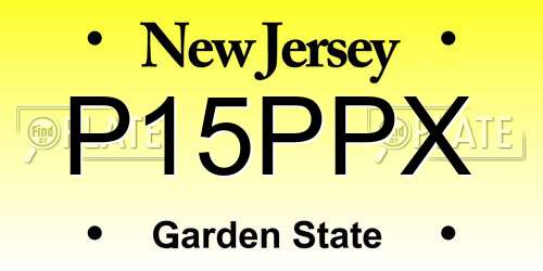 P15PPX New Jersey License Plate