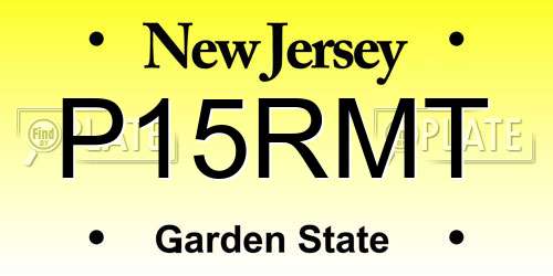 P15RMT New Jersey License Plate