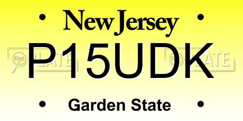 P15UDK New Jersey License Plate