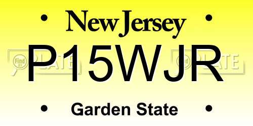 P15WJR New Jersey License Plate