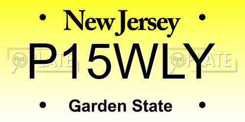 P15WLY New Jersey License Plate