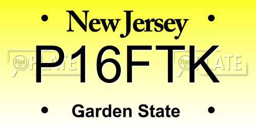 P16FTK New Jersey License Plate