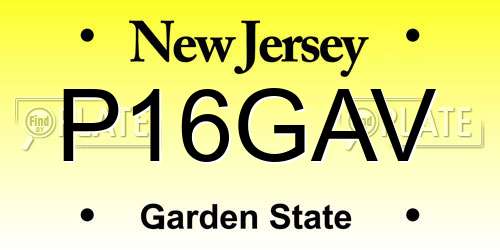 P16GAV New Jersey License Plate