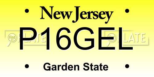 P16GEL New Jersey License Plate