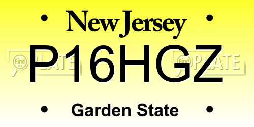 P16HGZ New Jersey License Plate