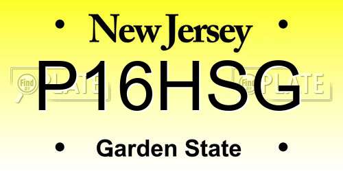 P16HSG New Jersey License Plate