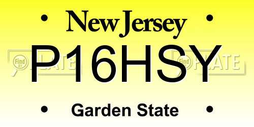 P16HSY New Jersey License Plate