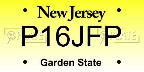 P16JFP New Jersey License Plate