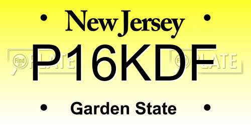 P16KDF New Jersey License Plate