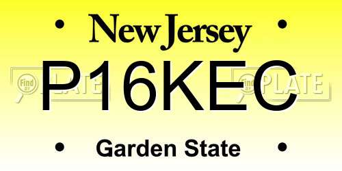 P16KEC New Jersey License Plate