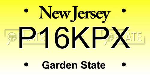 P16KPX New Jersey License Plate