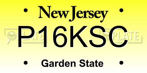 P16KSC New Jersey License Plate