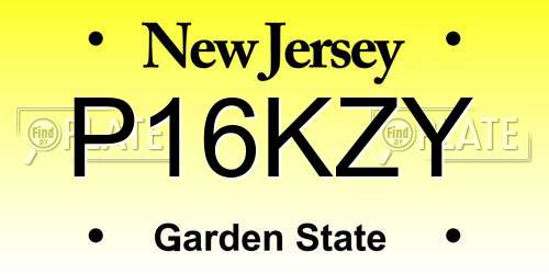 P16KZY New Jersey License Plate