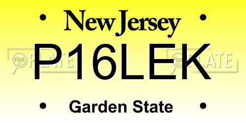P16LEK New Jersey License Plate