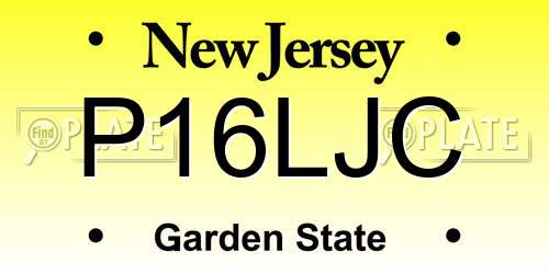 P16LJC New Jersey License Plate