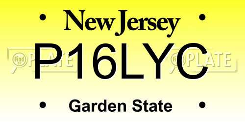 P16LYC New Jersey License Plate