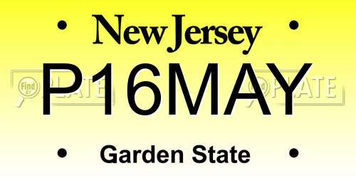 P16MAY New Jersey License Plate