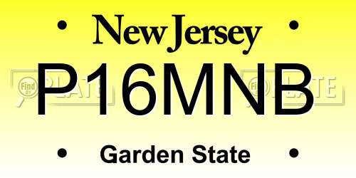P16MNB New Jersey License Plate